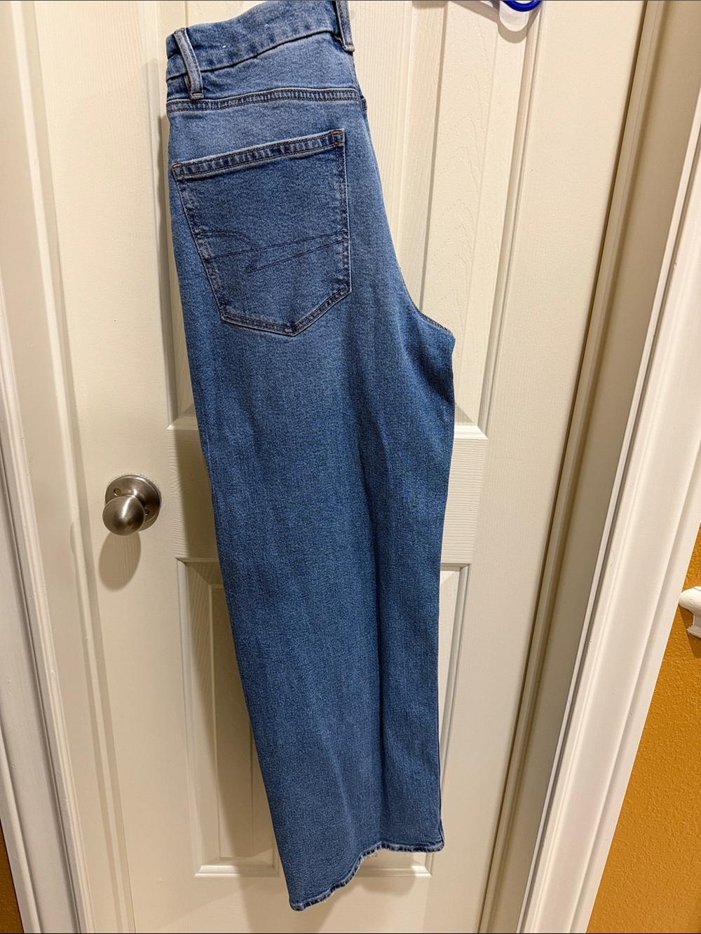 American Eagle Outfitters Straight-Leg Mid Blue Denim Jeans
